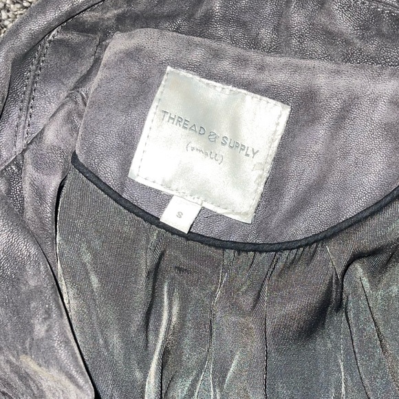 Thread Supply Gray/Black Leather Jacket - Small - Picture 6 of 6